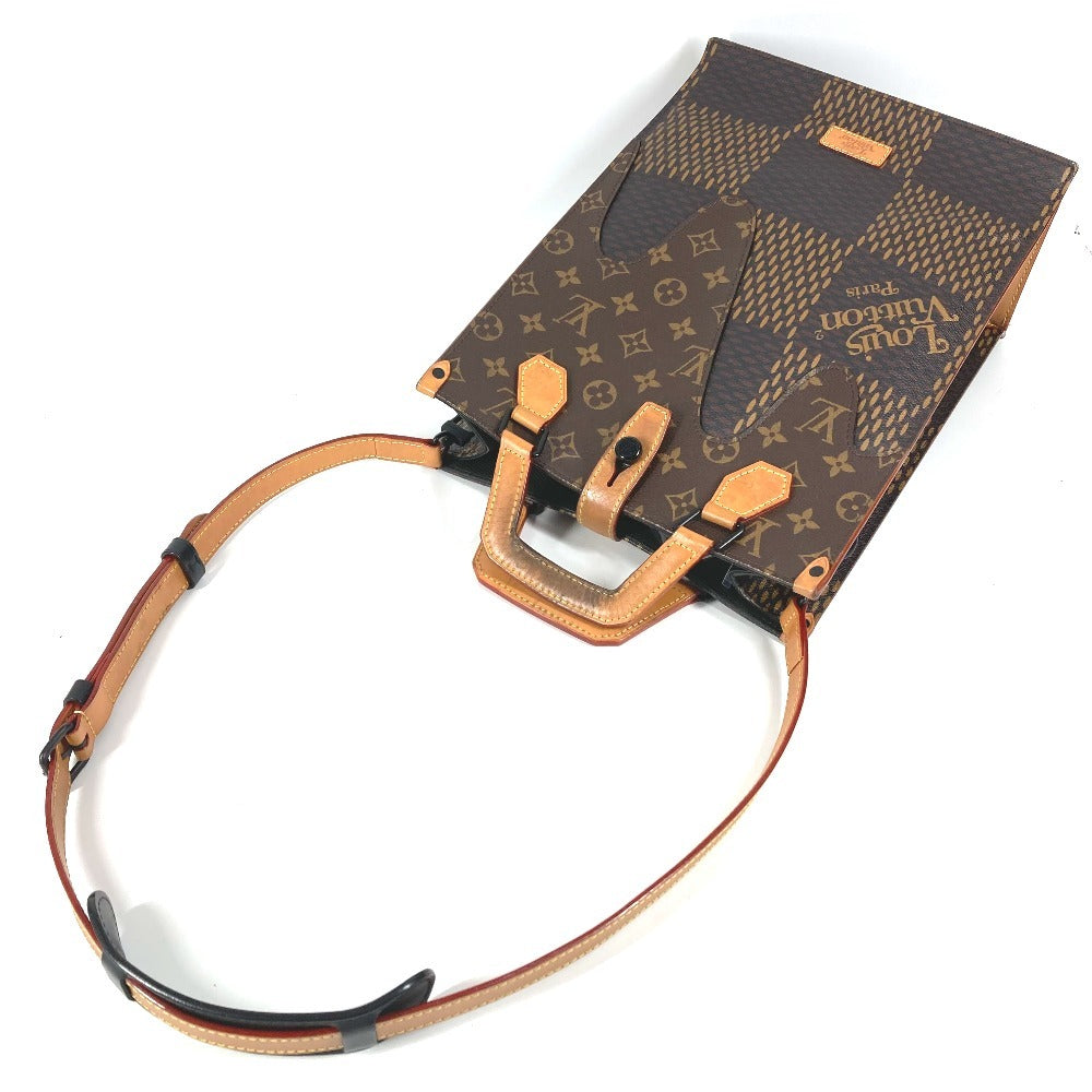 LOUIS VUITTON N40355 NIGOコラボ ダミエ ジャイアント LVスクエアード ミニトート 2WAYバッグ ハンドバッグ ショルダーバッグ カバン 斜め掛け トートバッグ ダミエキャンバス ユニセックス ブラウン