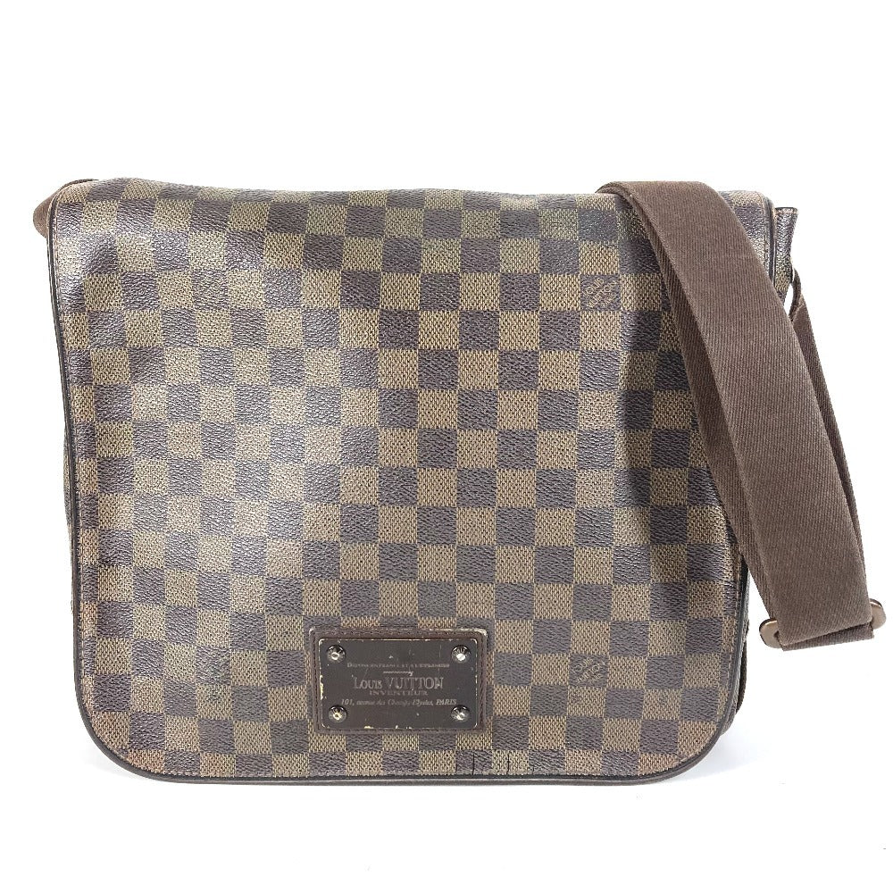 LOUIS VUITTON N51211 Damier Brooklyn MM Crossbody Flap Messenger Bag/Shoulder Bag in Damier Canvas, Unisex, Ebene Brown