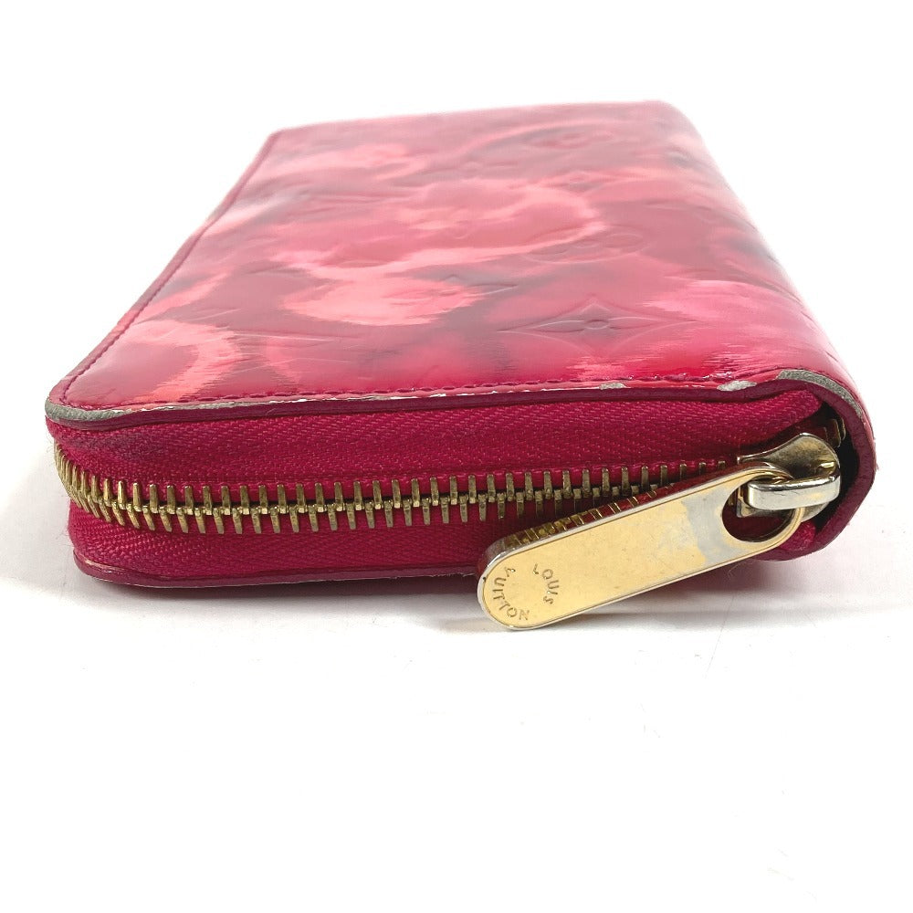 LOUIS VUITTON M90019 イカットフラワー 花 ジッピーウォレット ロングウォレット ラウンドファスナー 長財布 パテントレザー レディース ピンク