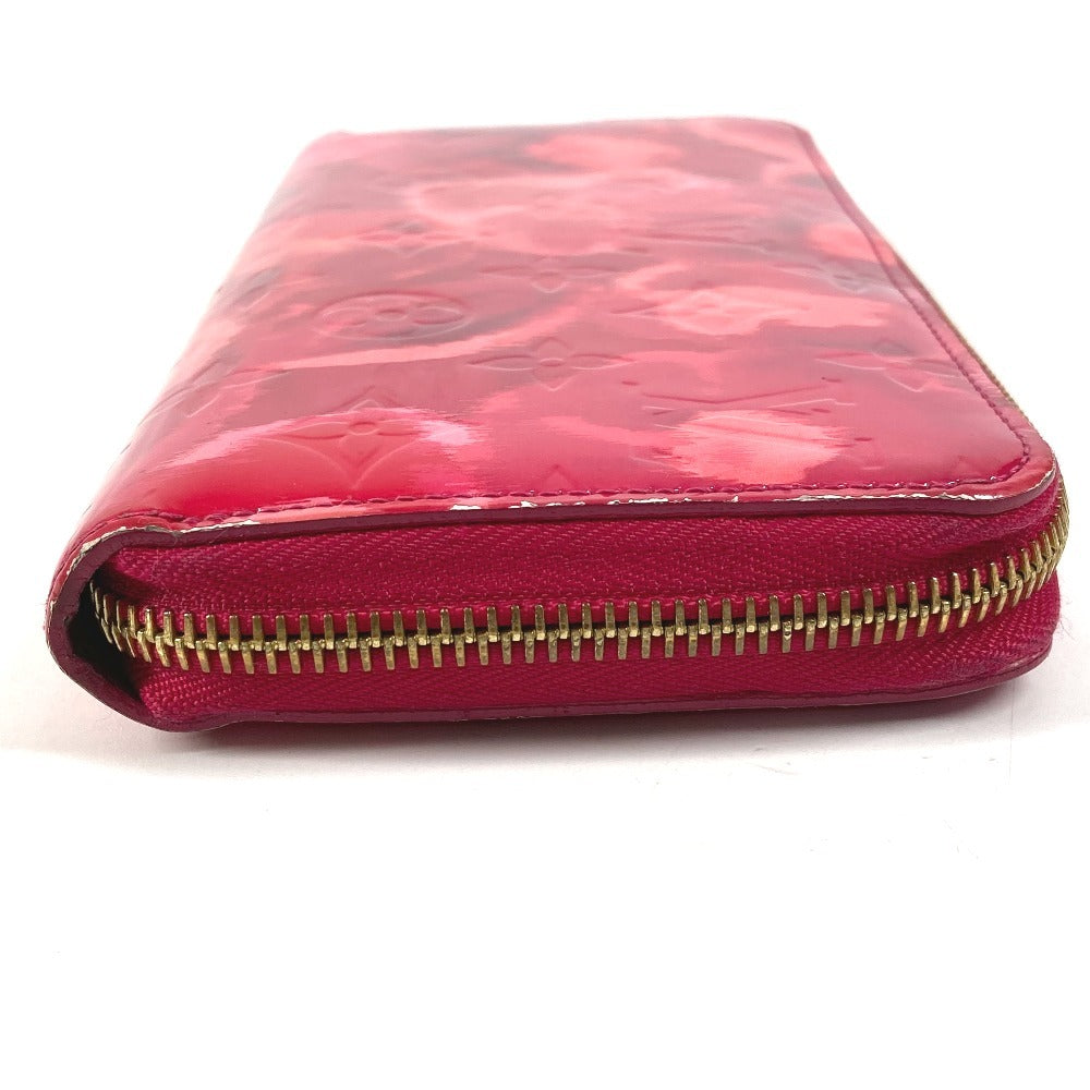 LOUIS VUITTON M90019 イカットフラワー 花 ジッピーウォレット ロングウォレット ラウンドファスナー 長財布 パテントレザー レディース ピンク