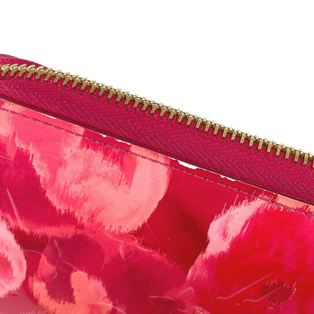 LOUIS VUITTON M90019 イカットフラワー 花 ジッピーウォレット ロングウォレット ラウンドファスナー 長財布 パテントレザー レディース ピンク