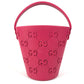 GUCCI 723051 Children's GG Logo Bucket Bag Mini Boston Bag Handbag Rubber Unisex Pink