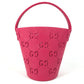 GUCCI 723051 Children's GG Logo Bucket Bag Mini Boston Bag Handbag Rubber Unisex Pink