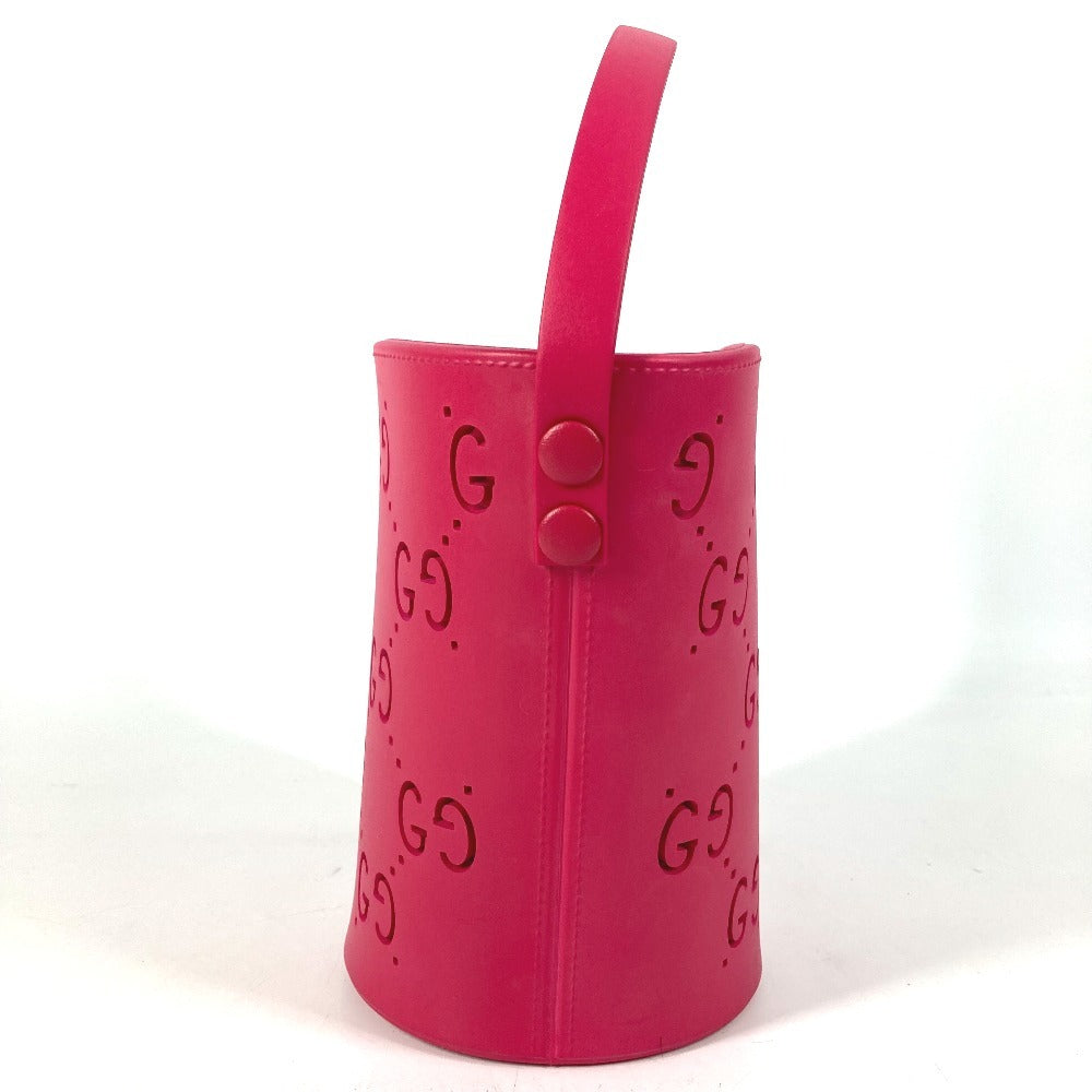 GUCCI 723051 Children's GG Logo Bucket Bag Mini Boston Bag Handbag Rubber Unisex Pink