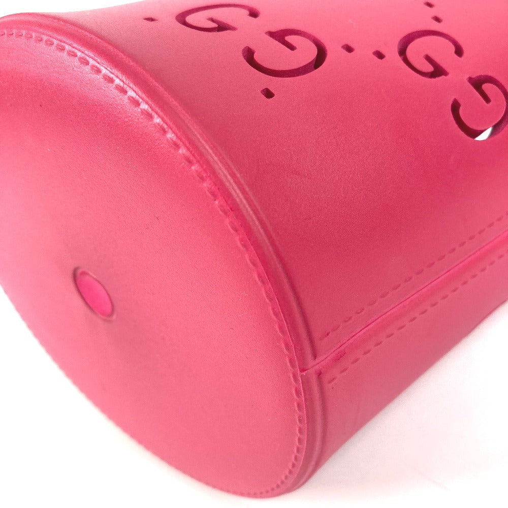 GUCCI 723051 Children's GG Logo Bucket Bag Mini Boston Bag Handbag Rubber Unisex Pink