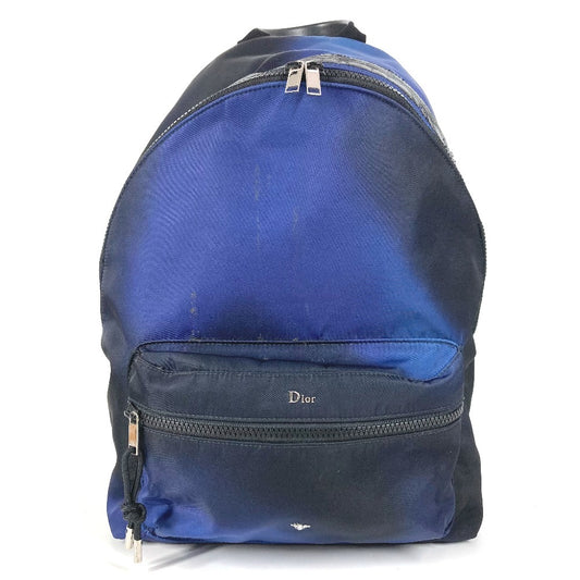 Dior Logo Gradient Bag Backpack Rucksack Nylon Unisex Blue