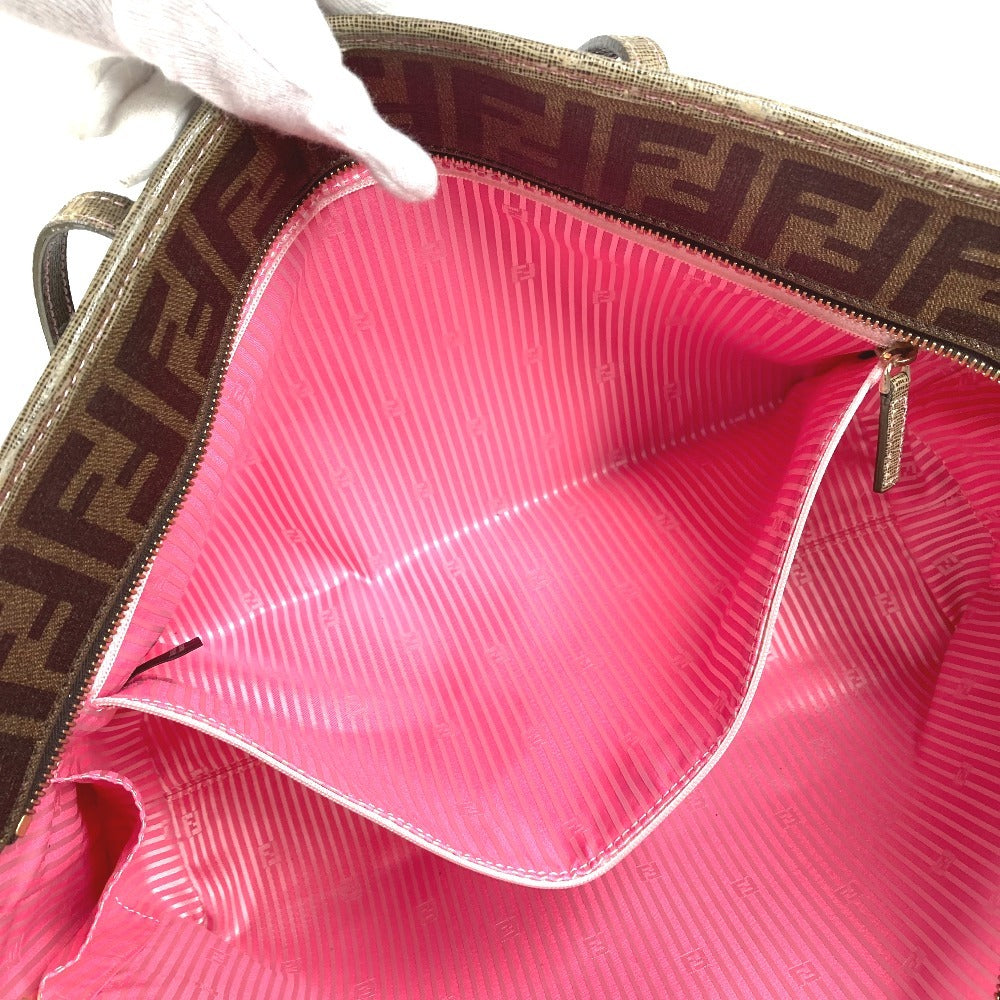 FENDI 8BH185 Sakura Cherry Blossom Zucca Logo Bag Shoulder Tote Bag Shoulder Bag PVC/Leather Unisex Brown