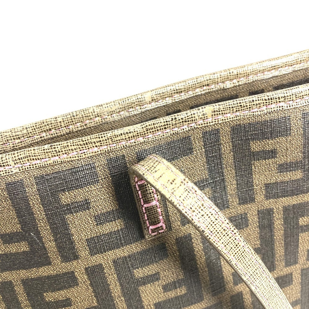 FENDI 8BH185 Sakura Cherry Blossom Zucca Logo Bag Shoulder Tote Bag Shoulder Bag PVC/Leather Unisex Brown