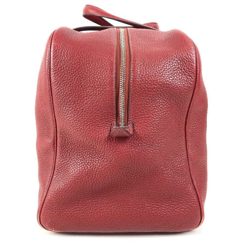 HERMES Victoria 43 Travel Bag, Boston Bag, Taurillon Clemence Leather, Unisex, Red