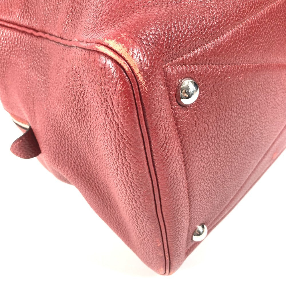 HERMES Victoria 43 Travel Bag, Boston Bag, Taurillon Clemence Leather, Unisex, Red