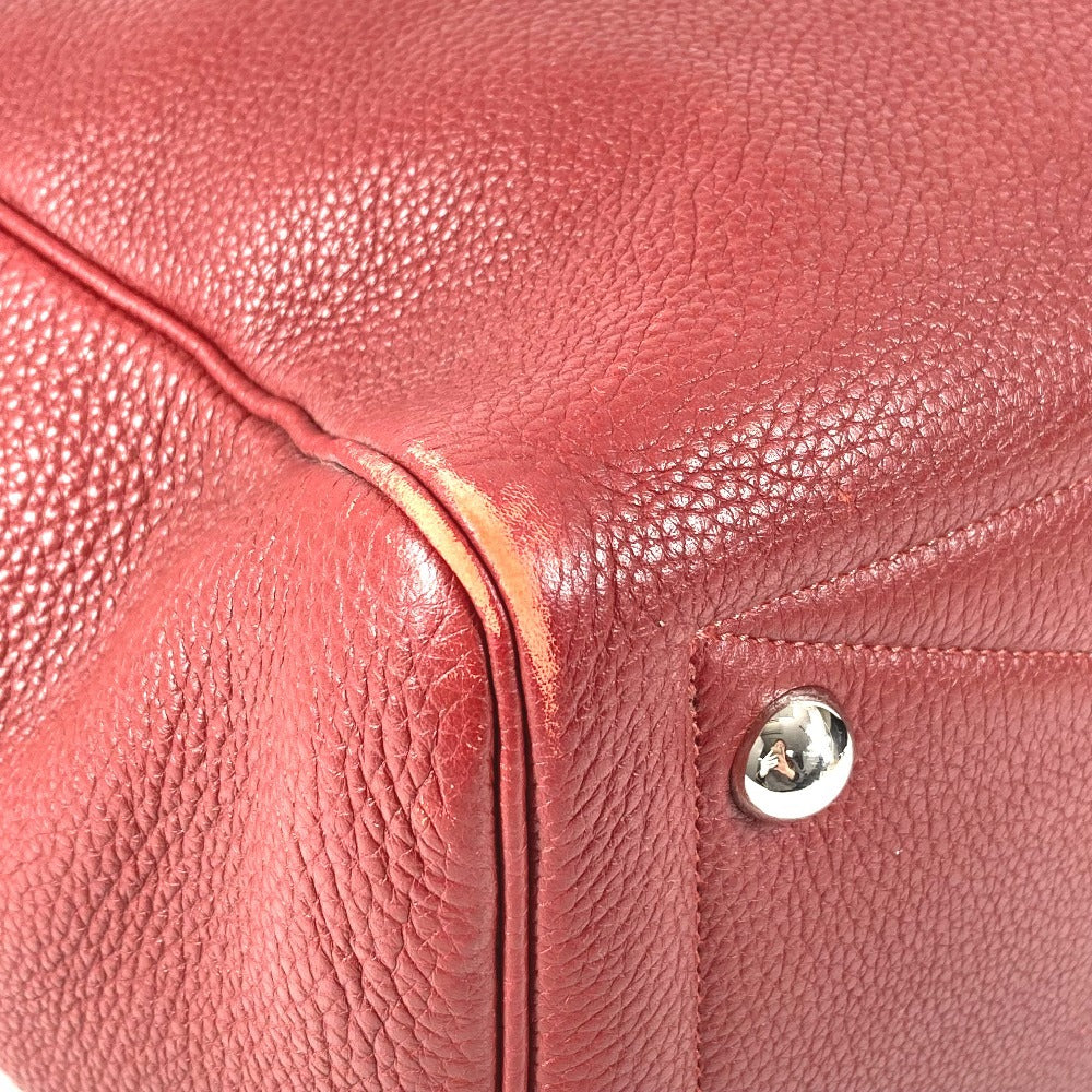 HERMES Victoria 43 Travel Bag, Boston Bag, Taurillon Clemence Leather, Unisex, Red