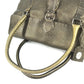 FENDI Selleria Stitch Bag Tote Bag Flap Handbag Leather Unisex Metallic Gold