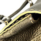 FENDI Selleria Stitch Bag Tote Bag Flap Handbag Leather Unisex Metallic Gold