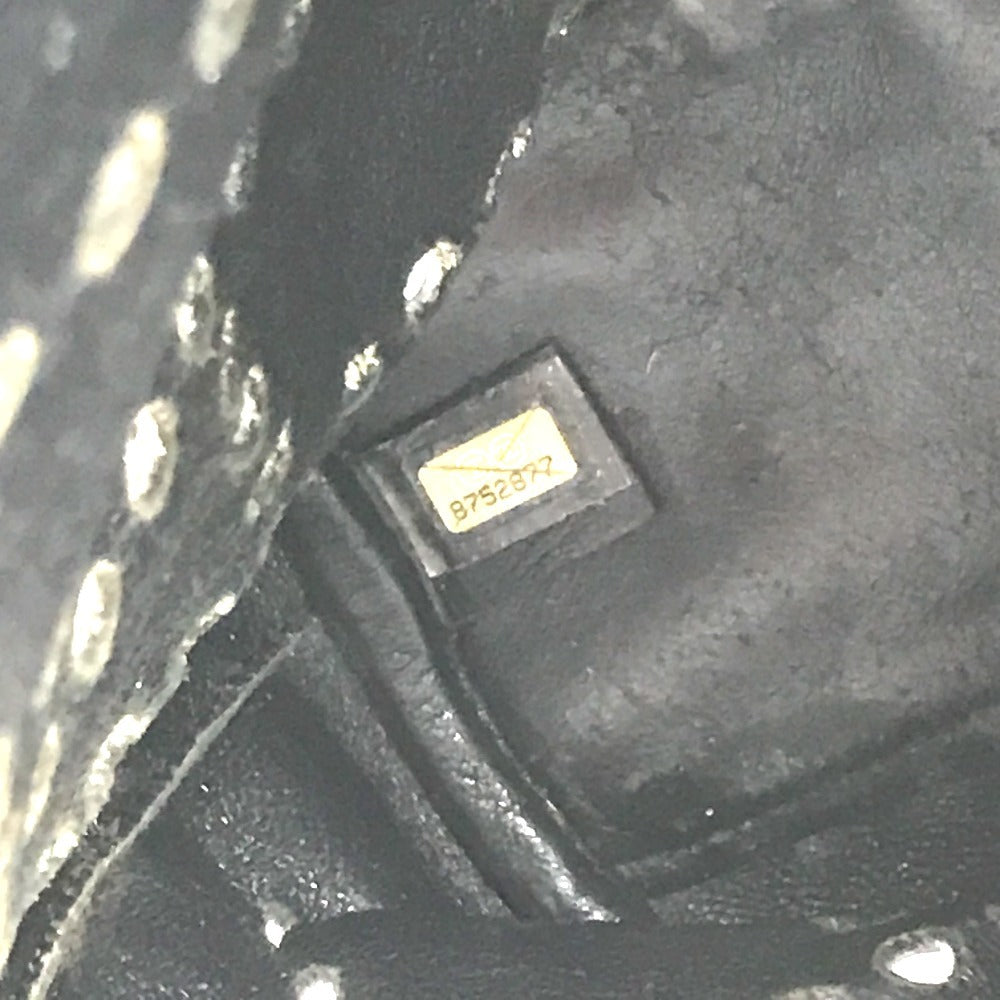 CHANEL チェーンバッグ CC ロゴ キルティング ココマーク パンチング トートバッグ カバン 肩掛け Wチェーン ショルダーバッグ エナメル ユニセックス ブラック