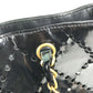 CHANEL チェーンバッグ CC ロゴ キルティング ココマーク パンチング トートバッグ カバン 肩掛け Wチェーン ショルダーバッグ エナメル ユニセックス ブラック
