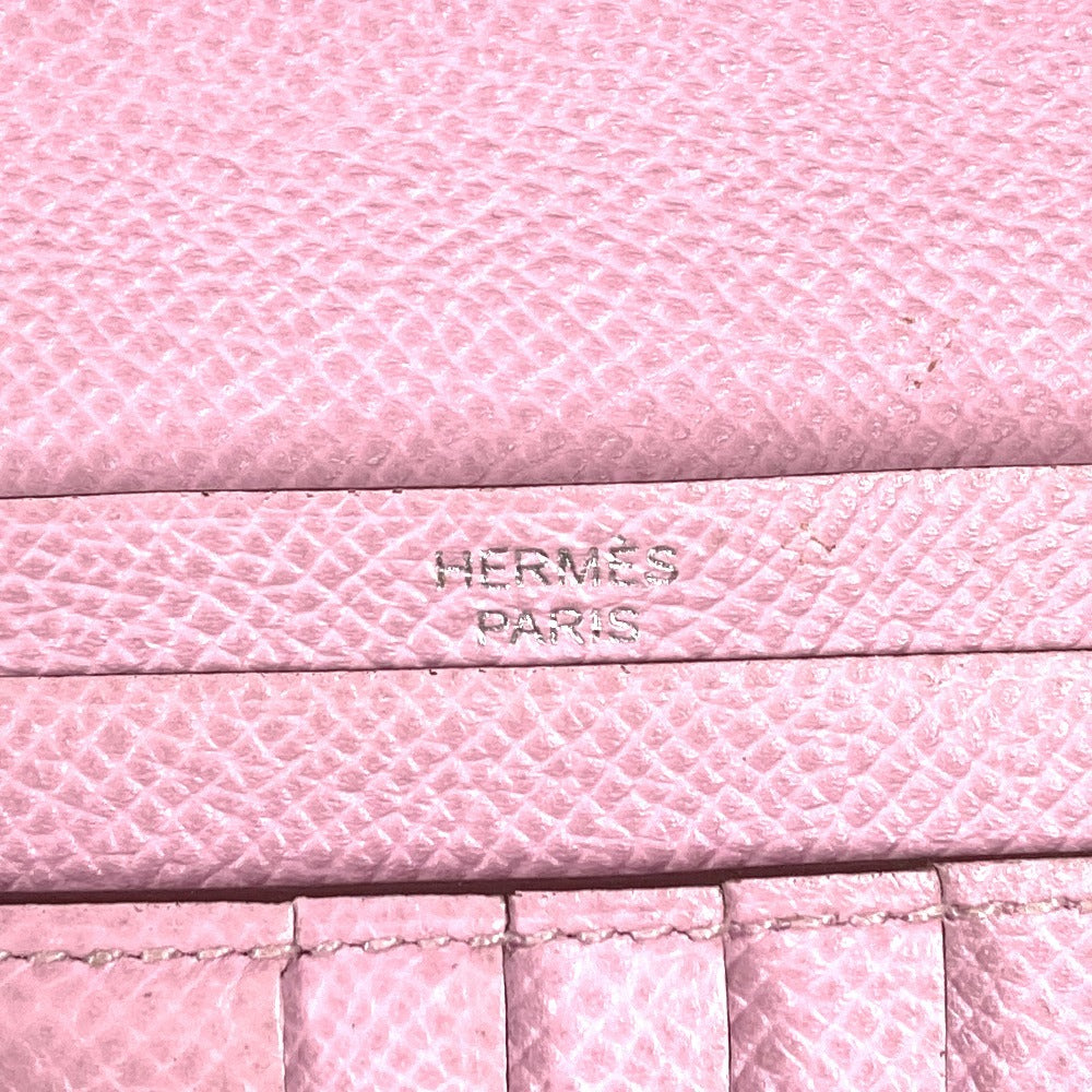 HERMES Bicolor Bearn Compact Verso Bearn Compact Verso H-logo Compact Wallet Two-fold wallet Epsom Unisex Yellow x Pink