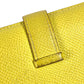 HERMES Bicolor Bearn Compact Verso Bearn Compact Verso H-logo Compact Wallet Two-fold wallet Epsom Unisex Yellow x Pink