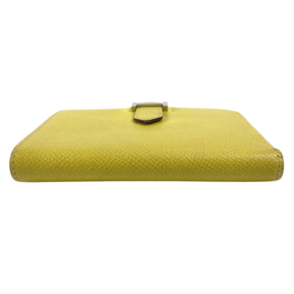 HERMES Bicolor Bearn Compact Verso Bearn Compact Verso H-logo Compact Wallet Two-fold wallet Epsom Unisex Yellow x Pink