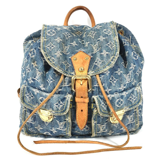 LOUIS VUITTON M95056 モノグラムデニム サック アド GM サックアド GM バックパック カバン リュックサック モノグラムデニムキャンバス ユニセックス ブルー