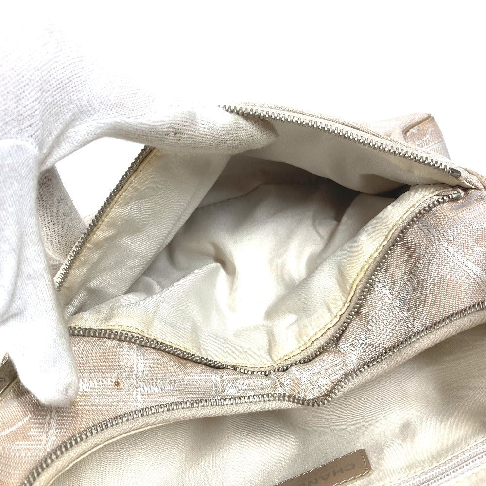 CHANEL A15958 New Travel Line CC Coco Mark Logo Bag Backpack Rucksack Nylon/Leather Ladies Beige