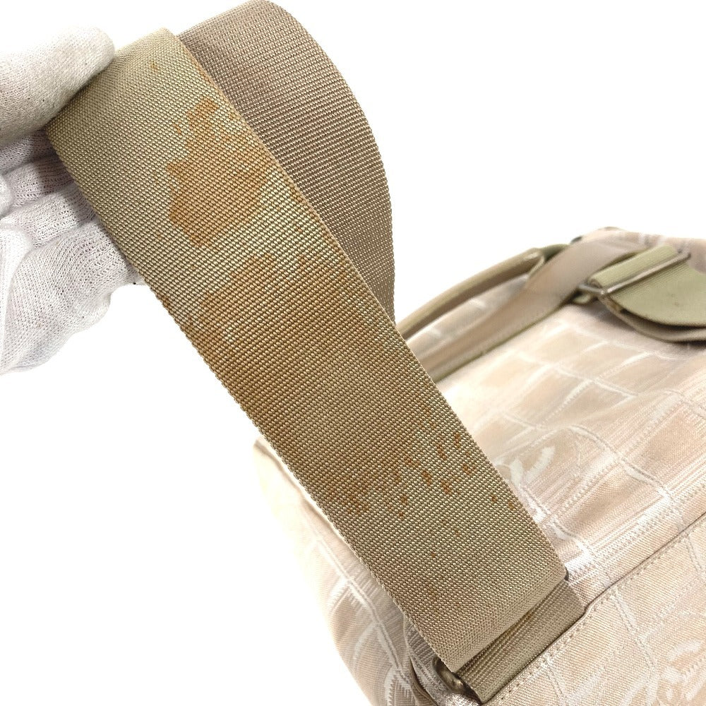 CHANEL A15958 New Travel Line CC Coco Mark Logo Bag Backpack Rucksack Nylon/Leather Ladies Beige