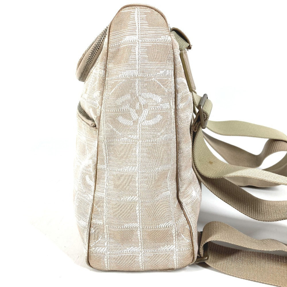 CHANEL A15958 New Travel Line CC Coco Mark Logo Bag Backpack Rucksack Nylon/Leather Ladies Beige