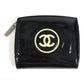CHANEL メイクパレット CC ココマーク ロゴ コンパクトウォレット 2つ折り財布 エナメル ユニセックス ブラック