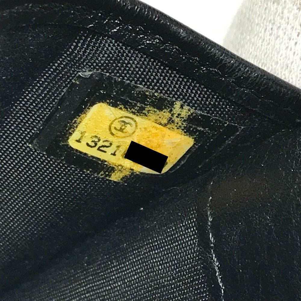 CHANEL メイクパレット CC ココマーク ロゴ コンパクトウォレット 2つ折り財布 エナメル ユニセックス ブラック