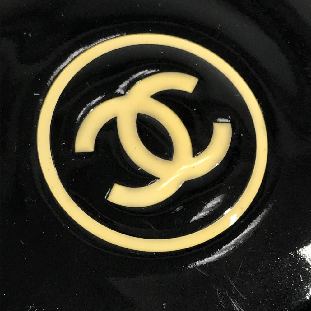 CHANEL メイクパレット CC ココマーク ロゴ コンパクトウォレット 2つ折り財布 エナメル ユニセックス ブラック