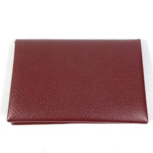 HERMES コインケース 小銭入れ 財布 カルヴィ 小物 二つ折り 名刺入れ パスケース カードケース エプソン ユニセックス ブラウン
