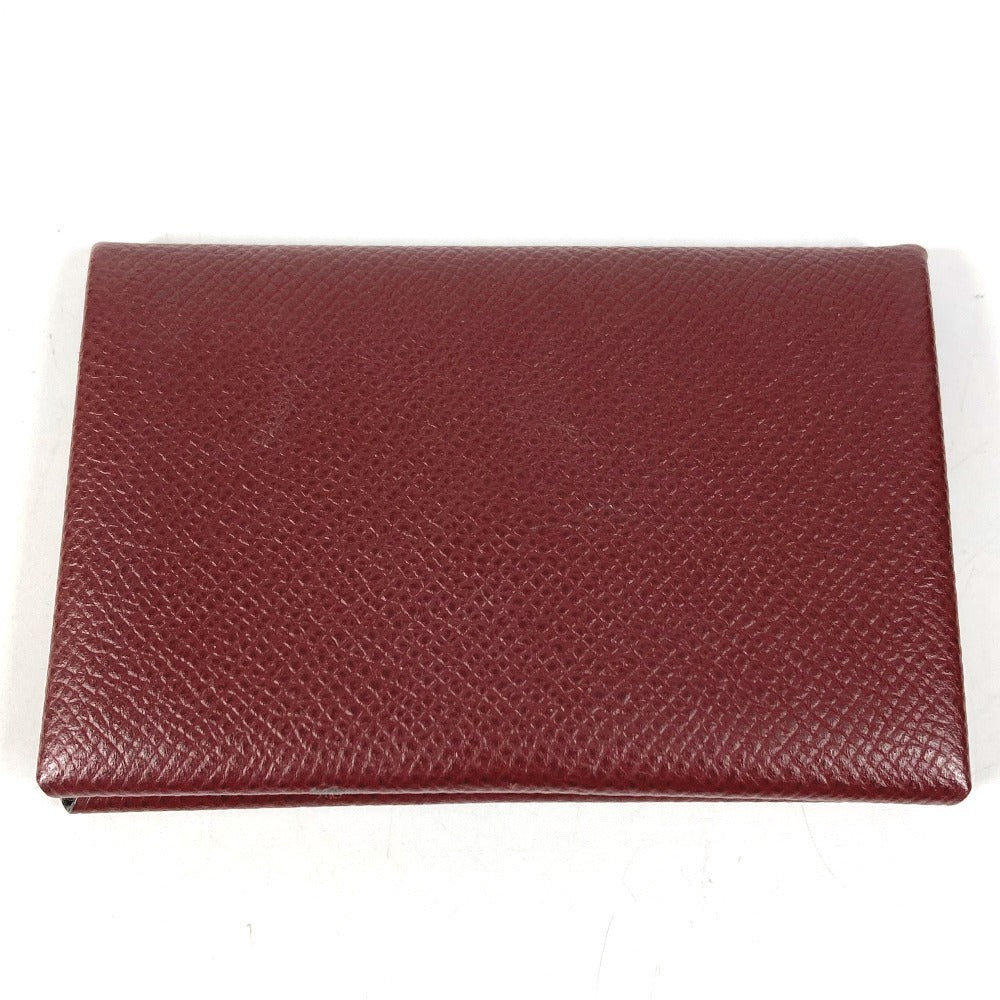 HERMES Coin Purse Calvi Wallet Small Accessories Bi-fold Card Holder Pass Case Card Case Epsom Unisex Brown