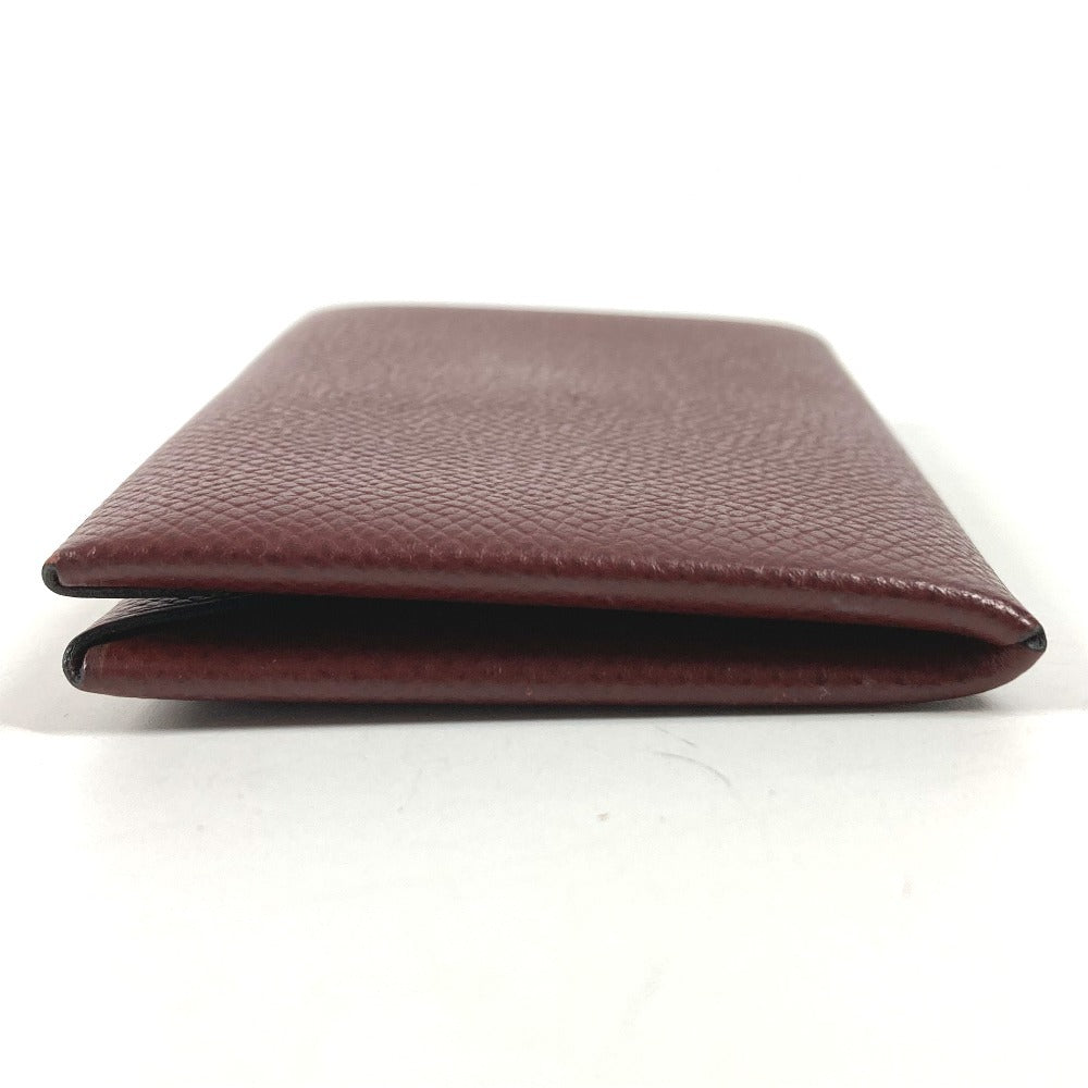 HERMES Coin Purse Calvi Wallet Small Accessories Bi-fold Card Holder Pass Case Card Case Epsom Unisex Brown