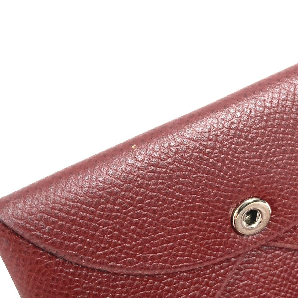 HERMES Coin Purse Calvi Wallet Small Accessories Bi-fold Card Holder Pass Case Card Case Epsom Unisex Brown