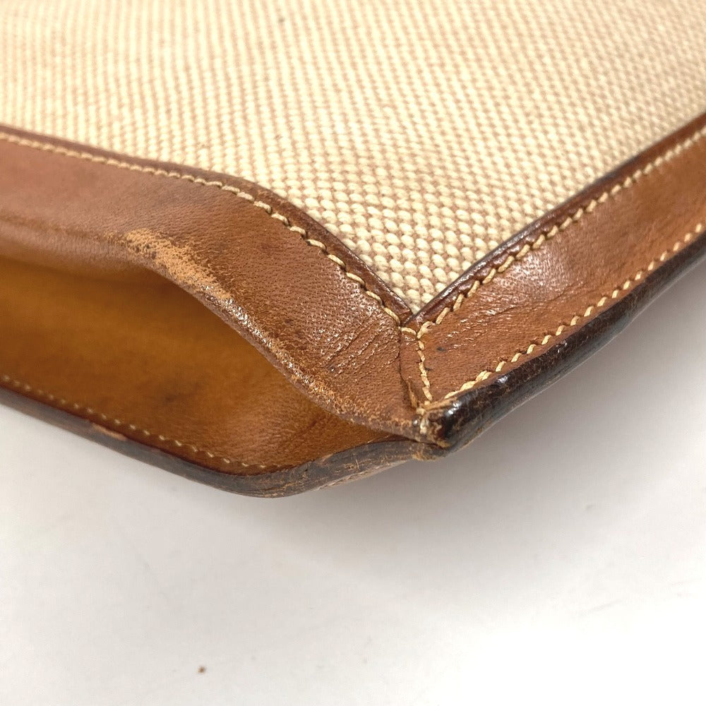 HERMES ヴィンテージ フラップ カバン 肩掛け トートバック ハンドバッグ ショルダーバッグ レザー/キャンバス ユニセックス ベージュ