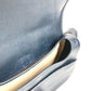 HERMES Vintage Noumea Bag Shoulder Flap Shoulder Bag Leather Unisex Navy