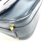HERMES Vintage Noumea Bag Shoulder Flap Shoulder Bag Leather Unisex Navy