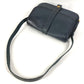 HERMES Vintage Noumea Bag Shoulder Flap Shoulder Bag Leather Unisex Navy