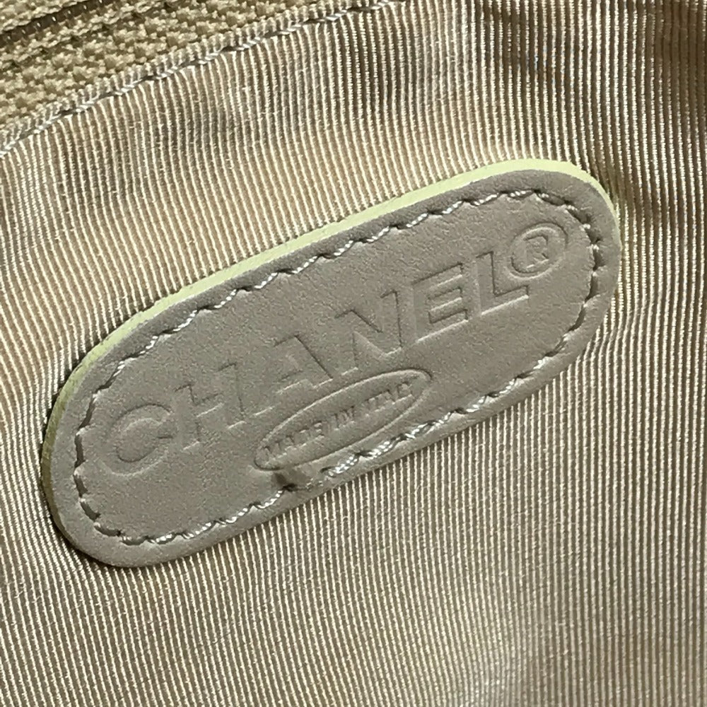 CHANEL ヴィンテージ ロゴ カバン 肩掛け トートバック ハンドバッグ ショルダーバッグ レザー ユニセックス ベージュ