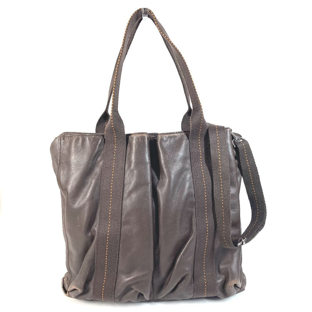 HERMES 縦型 ハンドバッグ キャラバン ヴェルティカル MM 斜め掛け トートバッグ カバン 2WAYバッグ ショルダーバッグ レザー ユニセックス ブラウン