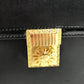 VERSACE ヴィンテージ サンバースト ロゴ バニティバッグ カバン バニティ フラップ ミラー付き ボックスバッグ ハンドバッグ レザー ユニセックス ブラック