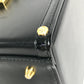 VERSACE ヴィンテージ サンバースト ロゴ バニティバッグ カバン バニティ フラップ ミラー付き ボックスバッグ ハンドバッグ レザー ユニセックス ブラック