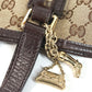 GUCCI 139260 チャーム付き GG ロゴ シェリーライン 肩掛け トートバッグ カバン ショルダーバッグ GGキャンバス/レザー ユニセックス ベージュ