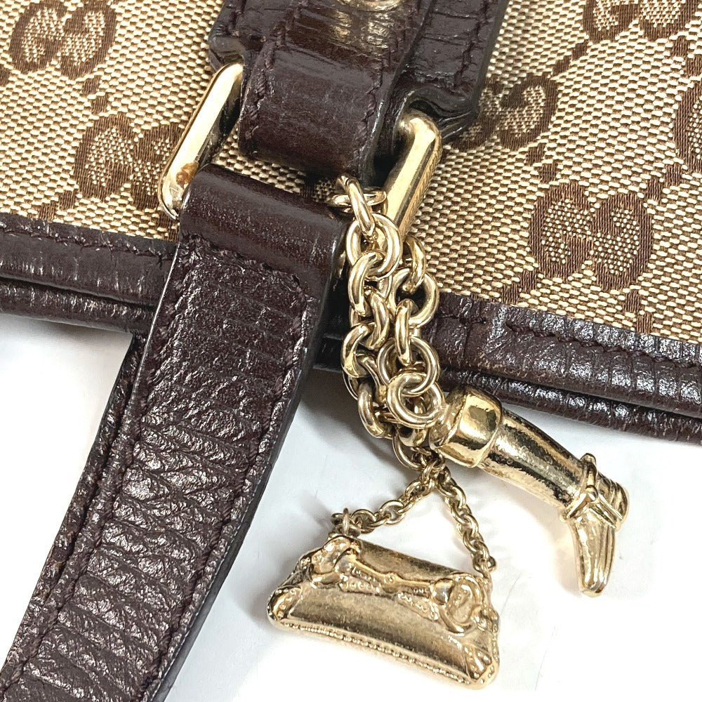 GUCCI 139260 チャーム付き GG ロゴ シェリーライン 肩掛け トートバッグ カバン ショルダーバッグ GGキャンバス/レザー ユニセックス ベージュ