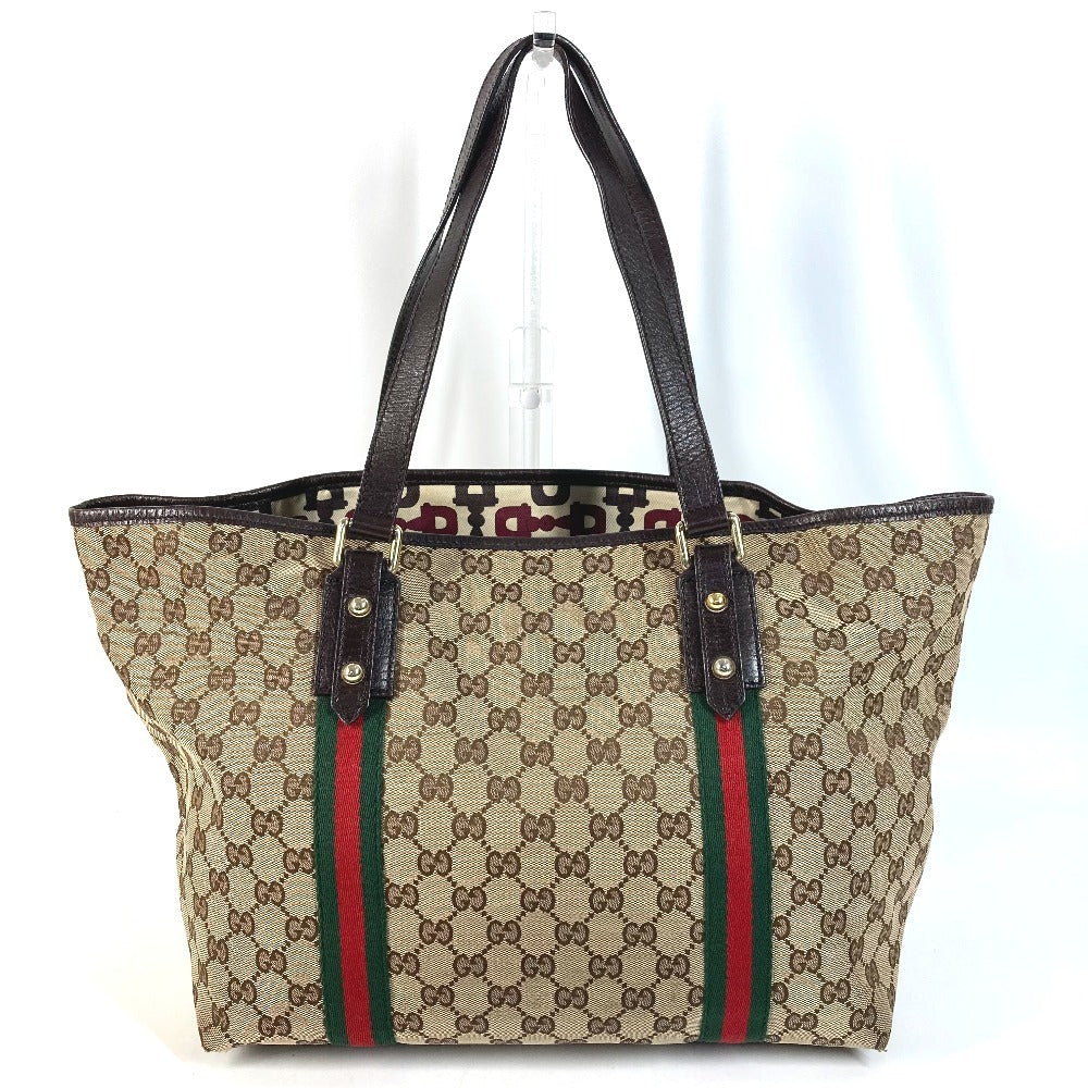 GUCCI 139260 チャーム付き GG ロゴ シェリーライン 肩掛け トートバッグ カバン ショルダーバッグ GGキャンバス/レザー ユニセックス ベージュ