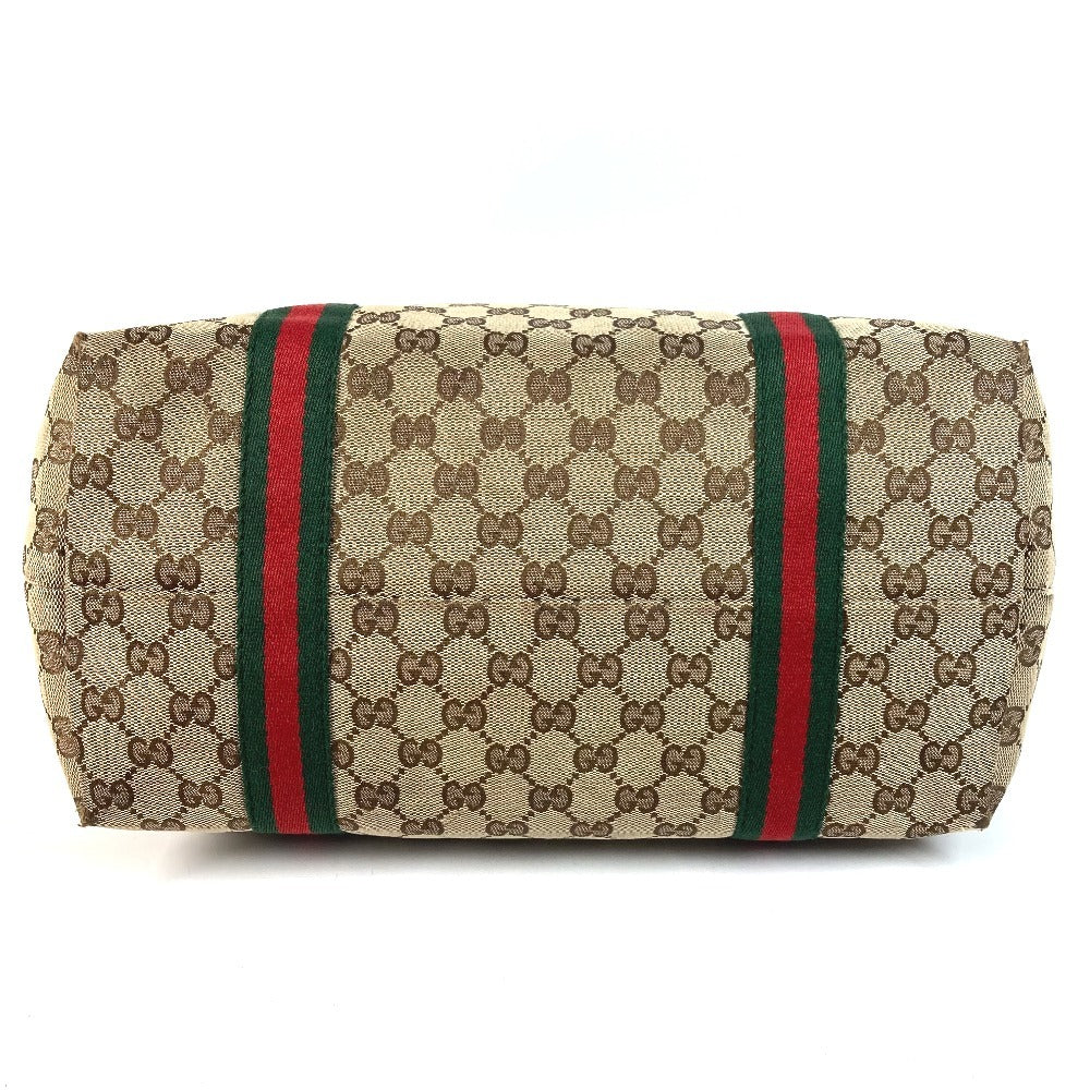 GUCCI 139260 チャーム付き GG ロゴ シェリーライン 肩掛け トートバッグ カバン ショルダーバッグ GGキャンバス/レザー ユニセックス ベージュ
