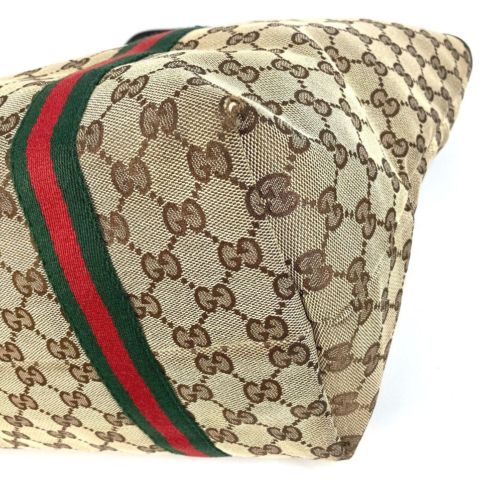 GUCCI 139260 チャーム付き GG ロゴ シェリーライン 肩掛け トートバッグ カバン ショルダーバッグ GGキャンバス/レザー ユニセックス ベージュ