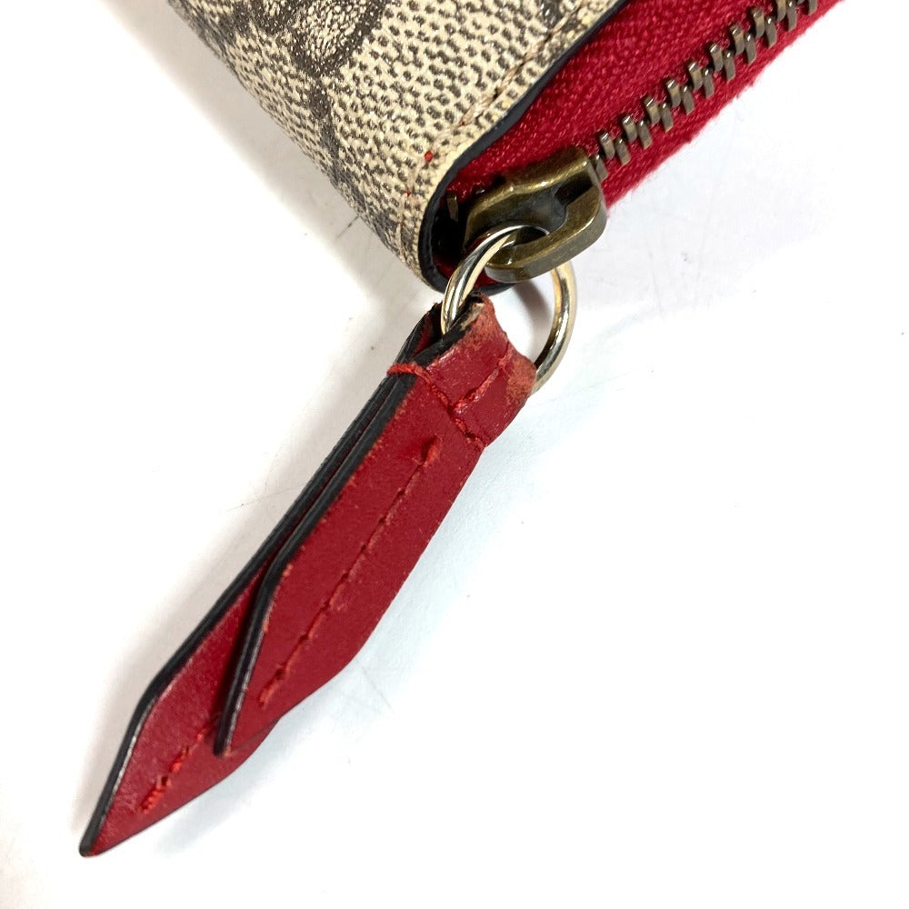 GUCCI 476049 GGスプリーム GG ロゴ チェリー サクランボ ラインストーン ラウンドファスナー ロングウォレット 長財布 GGスプリームキャンバス ユニセックス レッド