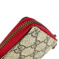 GUCCI 476049 GGスプリーム GG ロゴ チェリー サクランボ ラインストーン ラウンドファスナー ロングウォレット 長財布 GGスプリームキャンバス ユニセックス レッド