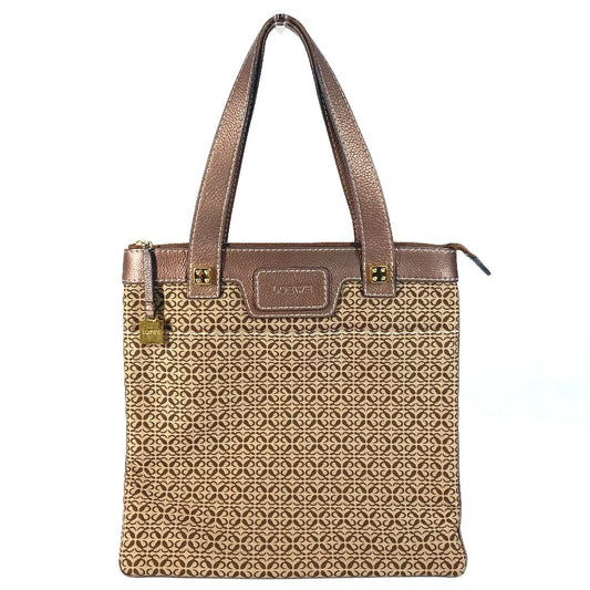 LOEWE アナグラム ロゴ ニューロードライン カバン トートバッグ 肩掛け ショルダーバッグ レザー/キャンバス ユニセックス ブラウン