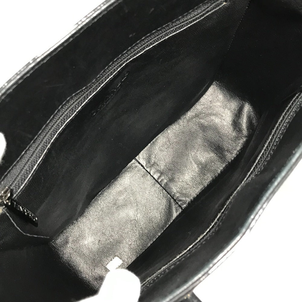 CHANEL ヴィンテージ チョコバー ロゴ CC ココマーク カバン トートバッグ ハンドバッグ エナメル ユニセックス ブラック